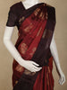 Deep Maroon Floral Zari Woven Design Soft Silk Fancy Saree with Contrast Border