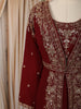 Deep Maroon Floral sequins and Zardozi Embroidered Design Georgette Mastani  Gown with Dupatta