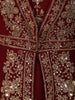 Deep Maroon Floral sequins and Zardozi Embroidered Design Georgette Mastani  Gown with Dupatta
