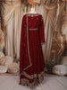 Deep Maroon Floral sequins and Zardozi Embroidered Design Georgette Mastani  Gown with Dupatta