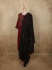 Deep Maroon Geometric Printed Design Cotton Straight Cut Salwar with Contrast Dupatta