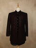 Deep Maroon Geometric Sequins Embroidered Design Velvet Men's Sherwani Suit