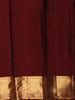 Deep Maroon Geometric Zari Woven Design Pure Kanchipuram Silk Saree with Zari Border