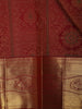 Deep Maroon Geometric Zari Woven Design Pure Kanchipuram Silk Saree with Zari Border