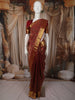 Deep Maroon Geometric Zari Woven Design Pure Kanchipuram Silk Saree with Zari Border