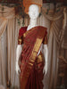 Deep Maroon Geometric Zari Woven Design Pure Kanchipuram Silk Saree with Zari Border