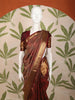 Deep Maroon Geometric Zari Woven Design Pure Kanchipuram Silk Saree with Zari Border