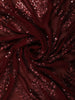 Deep Maroon Heavy Sequins Embroidered Design Georgette Designer Saree