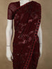 Deep Maroon Heavy Sequins Embroidered Design Georgette Designer Saree