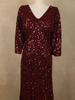 Deep Maroon Heavy Sequins Embroidered Design Shimmer Party Wear Gown