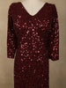 Deep Maroon Heavy Sequins Embroidered Design Shimmer Party Wear Gown