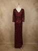 Deep Maroon Heavy Sequins Embroidered Design Shimmer Party Wear Gown