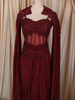 Deep Maroon Heavy Sequins and Beads Embroidered Design Crepe Silk Skirt Top with Cape