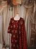 Deep Maroon Ikat Printed Design Cotton Straight Cut Salwar Suit with Matching Dupatta