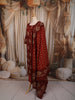 Deep Maroon Ikat Printed Design Cotton Straight Cut Salwar Suit with Matching Dupatta