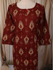 Deep Maroon Ikat Printed Design Cotton Straight Cut Salwar Suit with Matching Dupatta