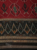 Deep Maroon Ikat Printed Design Mixed Cotton Saree with Contrast Border