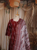Deep Maroon Ikat Printed Design Pure Cotton Straight Cut Salwar Suit with Contrast Dupatta