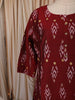 Deep Maroon Ikat Printed Design Pure Cotton Straight Cut Salwar Suit with Contrast Dupatta