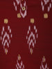 Deep Maroon Ikat Printed Design Pure Cotton Straight Cut Salwar Suit with Contrast Dupatta