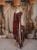 Deep Maroon Ikat Printed and Mirror Embroidered Design Crepe Silk Straight Cut Salwar Suit with Contrast Printed Dupatta