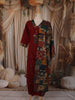 Deep Maroon Kalamkari Printed Design Cotton Straight Cut Salwar Suit with Contrast Dupatta