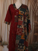Deep Maroon Kalamkari Printed Design Cotton Straight Cut Salwar Suit with Contrast Dupatta