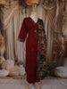 Deep Maroon Kalamkari Printed Design Cotton Straight Cut Salwar Suit with Contrast Dupatta