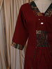 Deep Maroon Kalamkari Printed Design Cotton Straight Cut Salwar Suit with Contrast Dupatta