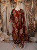 Deep Maroon Kalamkari Printed Design Cotton Straight Cut Salwar Suit with Dupatta