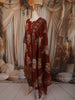 Deep Maroon Kalamkari Printed Design Cotton Straight Cut Salwar Suit with Dupatta