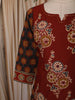 Deep Maroon Kalamkari Printed Design Cotton Straight Cut Salwar Suit with Dupatta