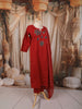 Deep Maroon Kalamkari Printed Design Pure Cotton Straight Cut Salwar Suit with Matching Printed Dupatta