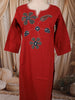 Deep Maroon Kalamkari Printed Design Pure Cotton Straight Cut Salwar Suit with Matching Printed Dupatta