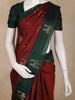 Deep Maroon Leaf Butta Design Soft Silk Fancy Wear Saree with Contrast Border