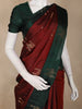 Deep Maroon Leaf Butta Design Soft Silk Fancy Wear Saree with Contrast Border