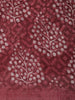 Deep Maroon Leaf Printed Design Mixed Cotton Saree