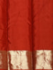 Deep Maroon Leaf Zari Woven Design Pure Kanchipuram Silk Saree with Zari Border