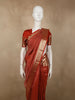 Deep Maroon Leaf Zari Woven Design Pure Kanchipuram Silk Saree with Zari Border