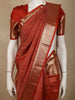 Deep Maroon Leaf Zari Woven Design Pure Kanchipuram Silk Saree with Zari Border