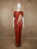 Deep Maroon Leaf Zari Woven Design Pure Kanchipuram Silk Saree with Zari Border