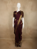Deep Maroon Peacock Butta Zari Woven Design Pure Kanchipuram Silk Saree with Zari Border