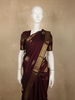 Deep Maroon Peacock Butta Zari Woven Design Pure Kanchipuram Silk Saree with Zari Border