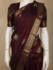 Deep Maroon Peacock Butta Zari Woven Design Pure Kanchipuram Silk Saree with Zari Border