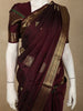 Deep Maroon Peacock Butta Zari Woven Design Pure Kanchipuram Silk Saree with Zari Border