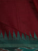 Deep Maroon Solid Woven Design Pure Tussar Silk Fancy Saree with Contrast Temple Border
