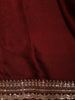 Deep Maroon Solid Woven design Satin Fancy Saree with Designer Border