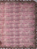 Deep Maroon Striped Woven Design Pure Organza Saree with Scalloped Border