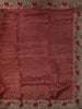 Deep Maroon Striped Zari  Woven Design Pure Tissue Fancy Saree with Lace Border
