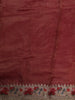 Deep Maroon Striped Zari  Woven Design Pure Tissue Fancy Saree with Lace Border